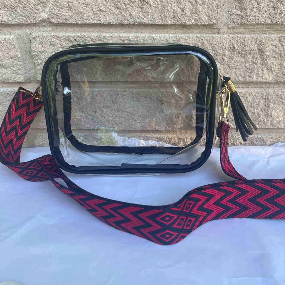 Clear Stadium Approved Crossbody Bag with Adjustable Strap